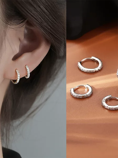 925 Sterling Silver Jewelry High-grade Ear Stud Ear Holes Instagram Style Earrings New Ear Buckle Elegant Diamond Ear Ring Earrings for Women