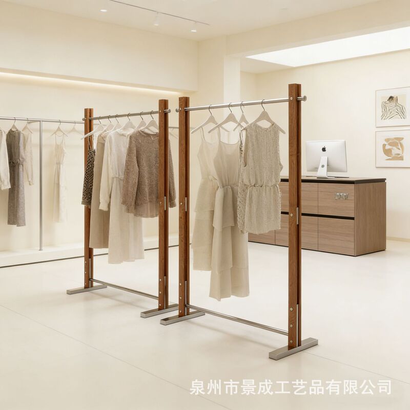 New Clothing Display Rack Stainless Steel Mid-Century Style Clothes Hanger Women's Clothing Store Floor-Standing Island Clothes Display Shelf New Clothing Display Rack Stainless Steel Mid-Century Style Clothes Hanger Women's Clothing Store Floor-Standing Island Clothes Display Shelf