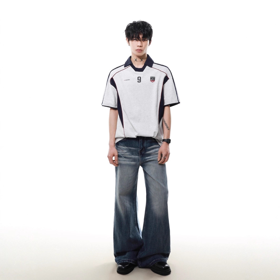American College-style Letter Print Short-sleeve T-shirt For Men And Women, Summer Street Style Loose Casual Polo Shirt_viptrois.com