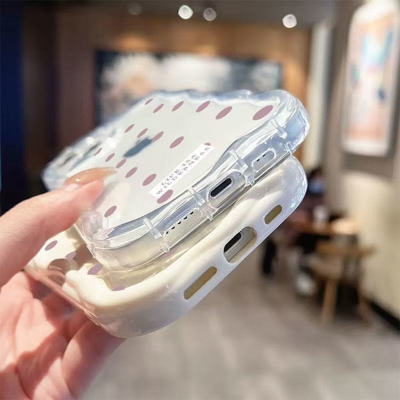 Punto de onda rosa para iphone16promax funda para teléfono móvil nuevo Apple 15 anti-caída 14pro Japón y Corea 13/12