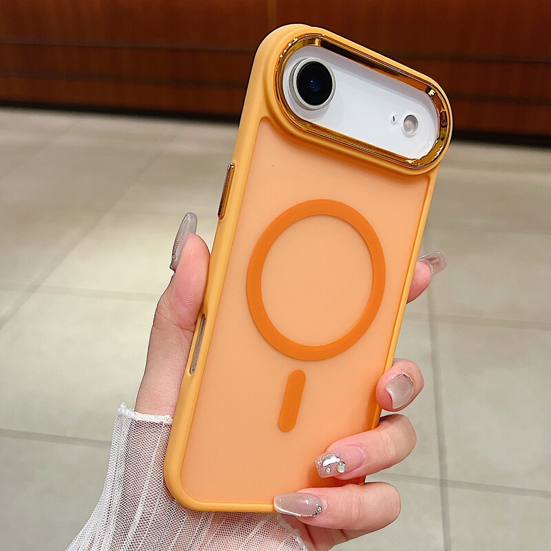 Iphone17Air Gold Shield Skin-Like Matte Magnetic Phone Case Suitable for Apple 17 All-Inclusive Anti-Fall Protective Case 15