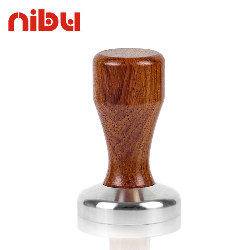 Nibu original design coffee powder Press 304 stainless steel powder hammer solid wood coffee powder filler 51 58m