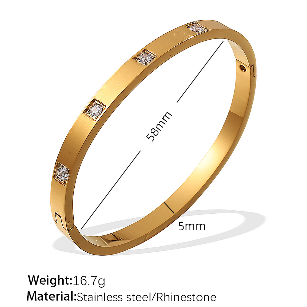 SZ201WEG 화이트 다이아몬드 골드 팔찌