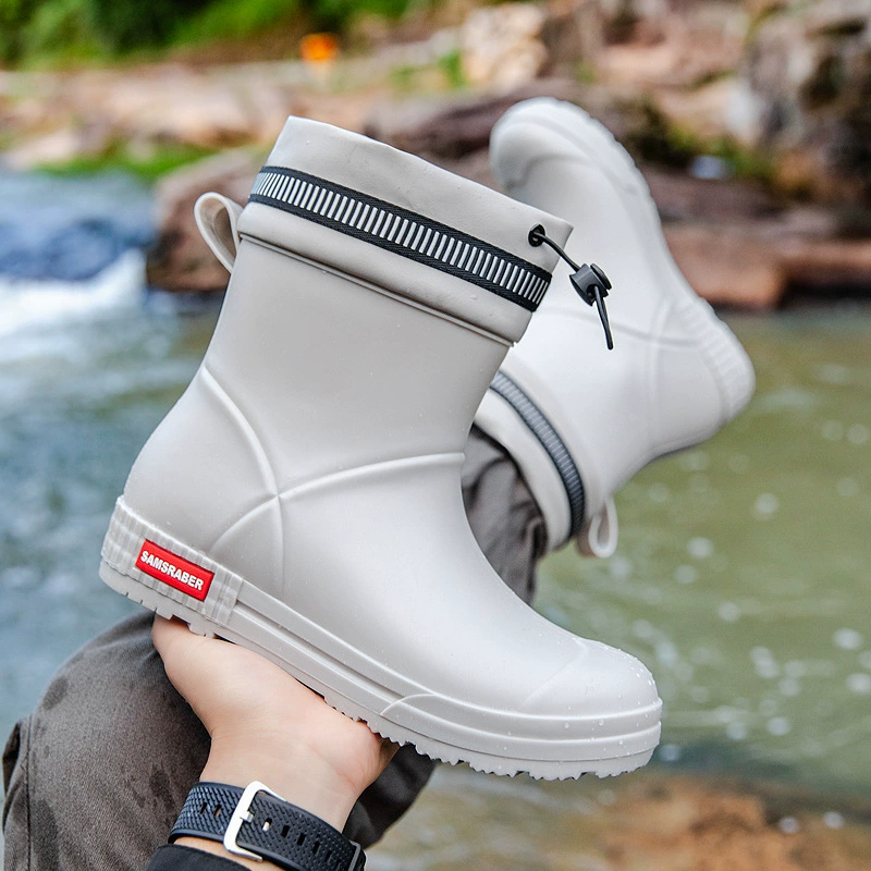 Трансграничная мода водонепроницаемая обувь для дождя пара толстая подошва удобная водная обувь противоскользящая кухонная резиновая обувь водонепроницаемая автомойка обувь