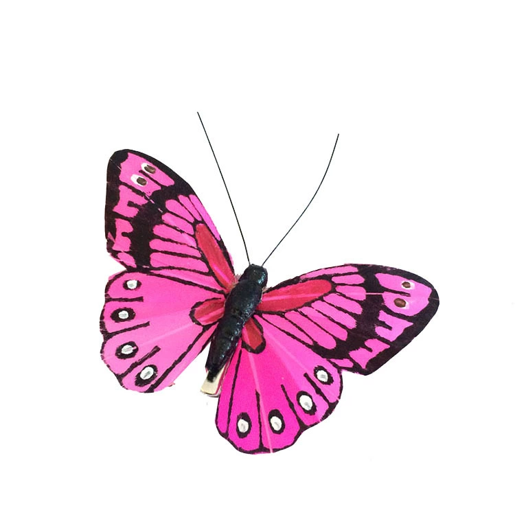 Handmade feather material manufacturers direct selling feathers butterfly simulation butterfly wedding decoration 9cm