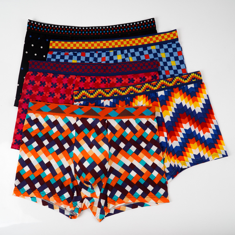 Cross-Border Men's Boxer Briefs, Comfortable Ice Silk Boxer Shorts, Thin Amazon Aliexpress Foreign Trade European and American Large Size