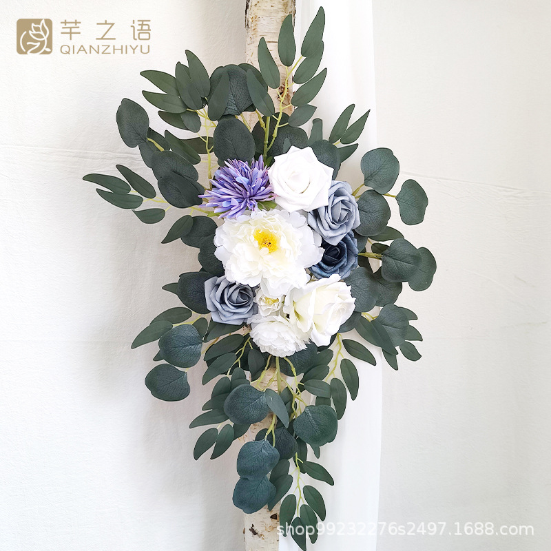 新款亞馬遜熱銷手工制作仿真花永生花婚禮慶典背景拱門花門楣花