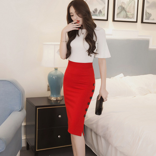  European and American Women's Fashion Versatile Fitted Bodysuit Skirt with Slits Plus Size Semi-Body Skirt AliExpress Best Selling Professional Skirt