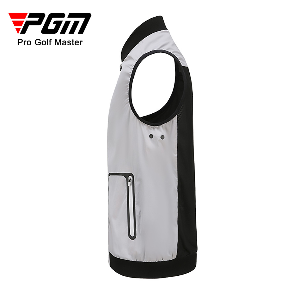 Áo vest golf nam PGM YF364 dáng gile không tay, chống gió nhẹ thoáng khí — Vest Nam YF364 màu xám, Áo vest nam YF364 màu trắng