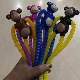 跨境大耳猴子猩猩伸缩玩具百变造型拉伸管发光解压奇趣减压玩具
