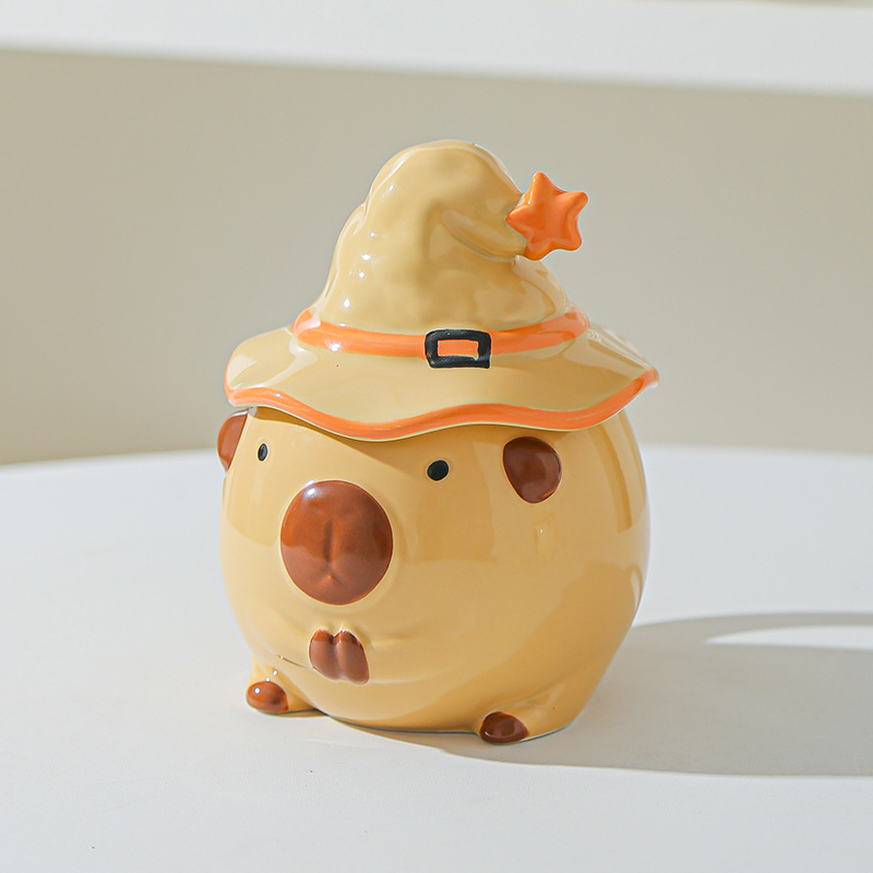 Taza Capibara para chicas lindas tazas de cerámica con tapa de agua regalo de cumpleaños tazas creativas de alto valor facial