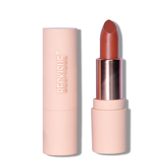 Beckisue new peach color series nude semi-matte silky smooth matte lipstick durable waterproof bright surface easy to color