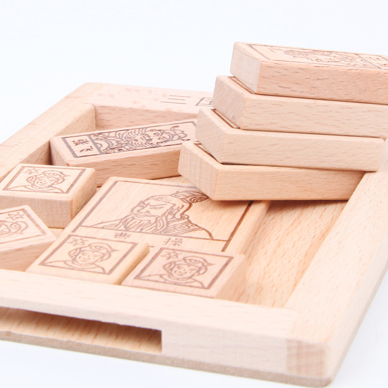 Tres reinos digital huarong carretera juguetes educativos rompecabezas deslizante genuino Placa de ventilador madera placa empuje Escuela Primaria niños inteligencia