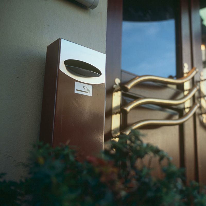 不锈钢熄烟柱户外壁挂式灭烟桶烟蒂柱烟蒂收集器公共场所吸烟柱