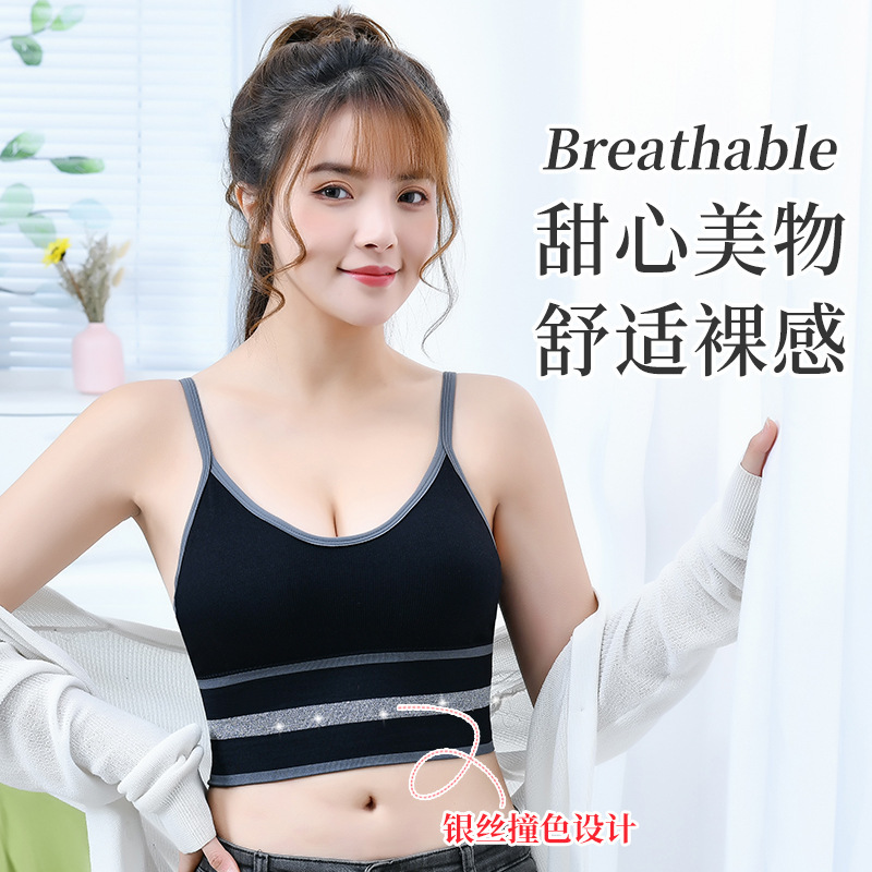 2021 new beauty back wrapped chest wireless sports bra yoga anti-exposure inner wear outer tube top seamless underwear 2021 new beauty back wrapped chest wireless sports bra yoga anti-exposure inner wear outer tube top seamless underwear