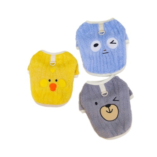 Pet clothing manufacturers supply autumn and winter thickened dog clothing Teddy Pomeranian corrugated velvet embroidered two-leg fleece jacket