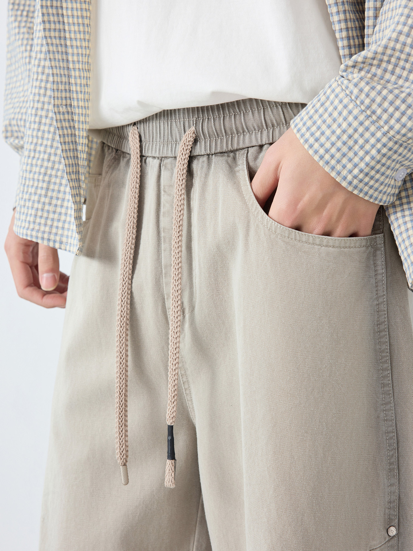 Quần kaki nam công sở phong cách Mỹ, chất liệu cotton pha, cạp chun thoải mái — đen