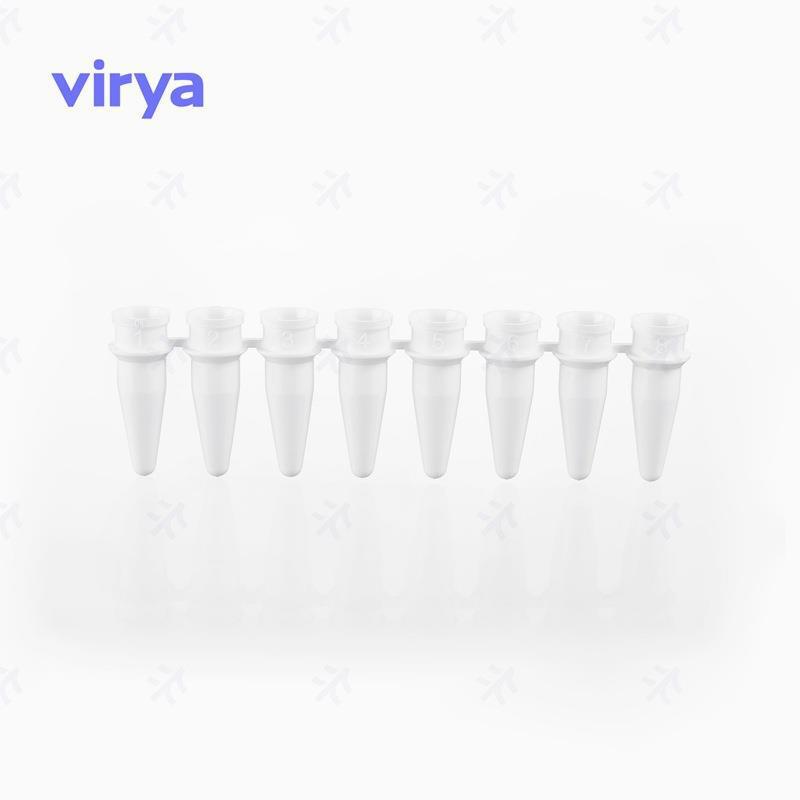 Virya 3310273 PCR耗材 0.2mlPCR 8联排管盖，孔型平盖，白色管