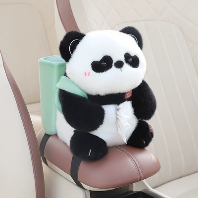 Box Popular Decoration, Car tissue box/set - fat-panda-with-storage-bucket-dual-use-model