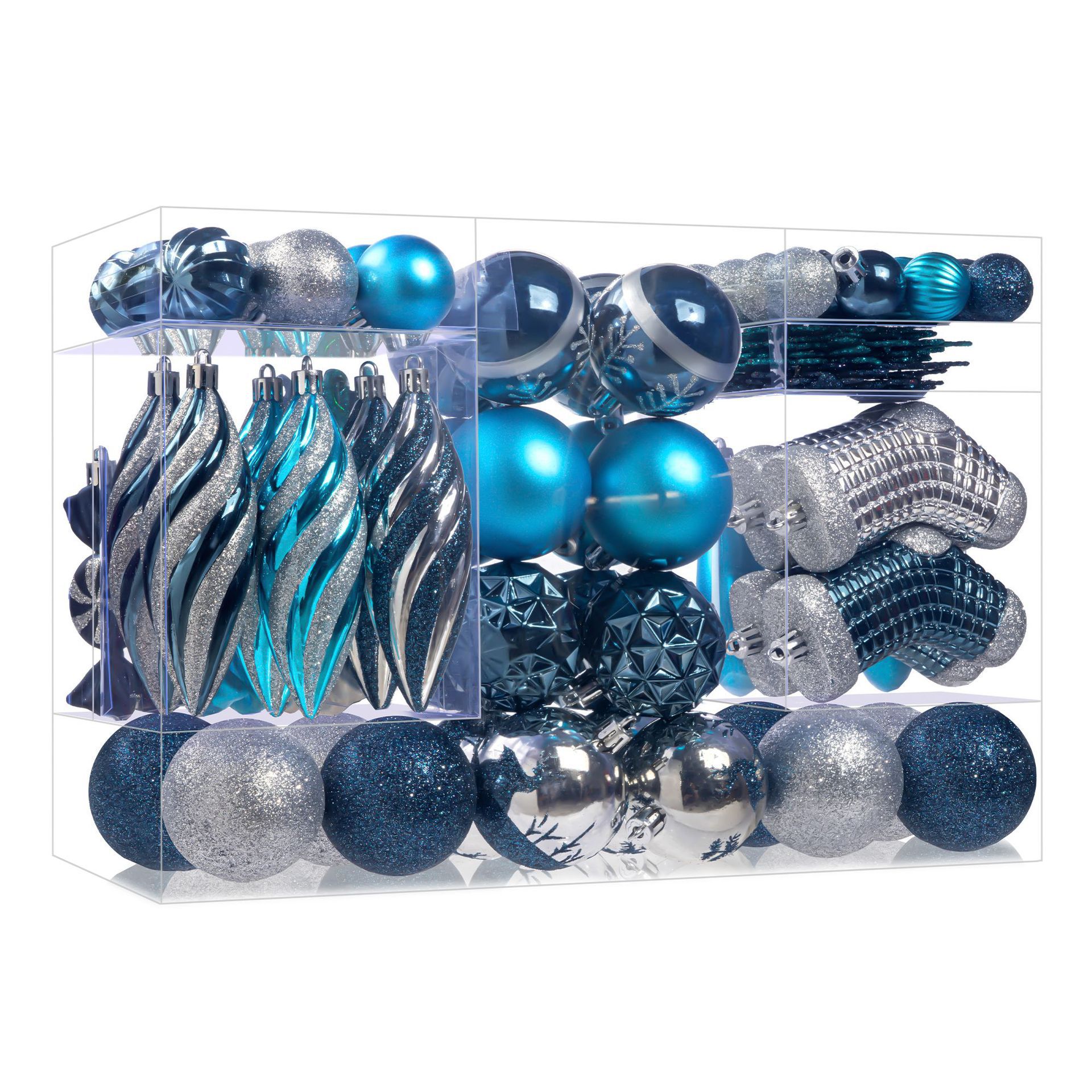 Navidad nuevo 87PCS set de bolas de Navidad galvanizadas dibujadas a mano en forma de árbol de Navidad colgante bola decorativa
