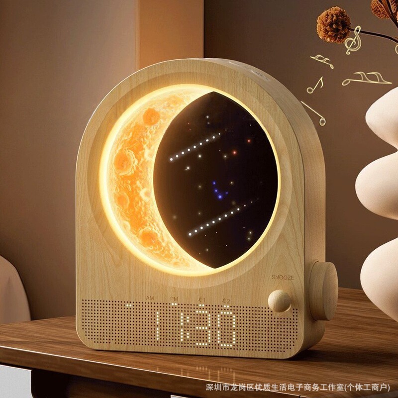 Cross-Border White Noise Sleep Instrument Bedroom High-End Night Light Star Moon Simulation Sunrise Wake-Up Light Alarm Clock Cross-Border White Noise Sleep Instrument Bedroom High-End Night Light Star Moon Simulation Sunrise Wake-Up Light Alarm Clock