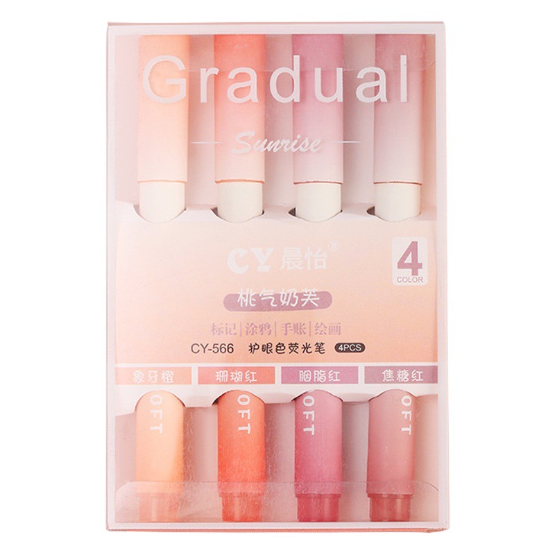 Fábrica al por mayor protección de los ojos color resaltador coral rojo color marca clave estudiante pintura papelería mano cuenta