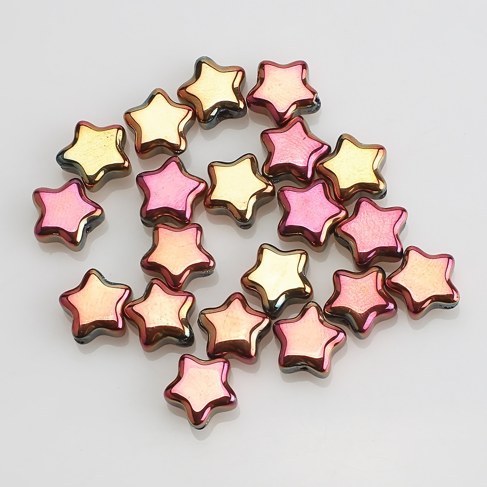 Nuevo colorido estrella de cinco puntas 8MM agujero medio colgante de cristal de bricolaje hecho a mano con cuentas de accesorios de joyería al por mayor image 7