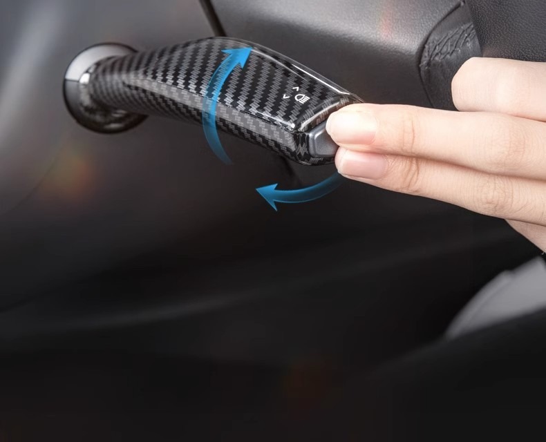 Suitable for Tesla Model3/Y gear rod cover interior decoration handle decorative patch carbon fiber lever modification ya accessories