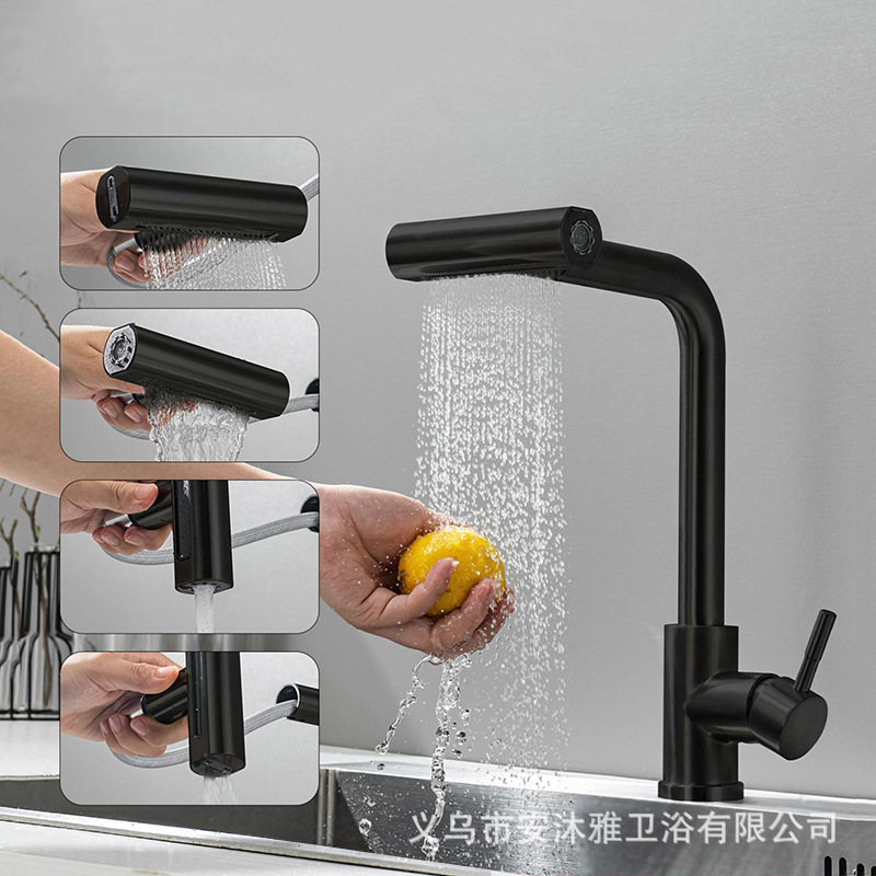 Grifo Giratorio de Brazo Robótico para Lavabo de ABS para Agua Fría y Caliente para Baño