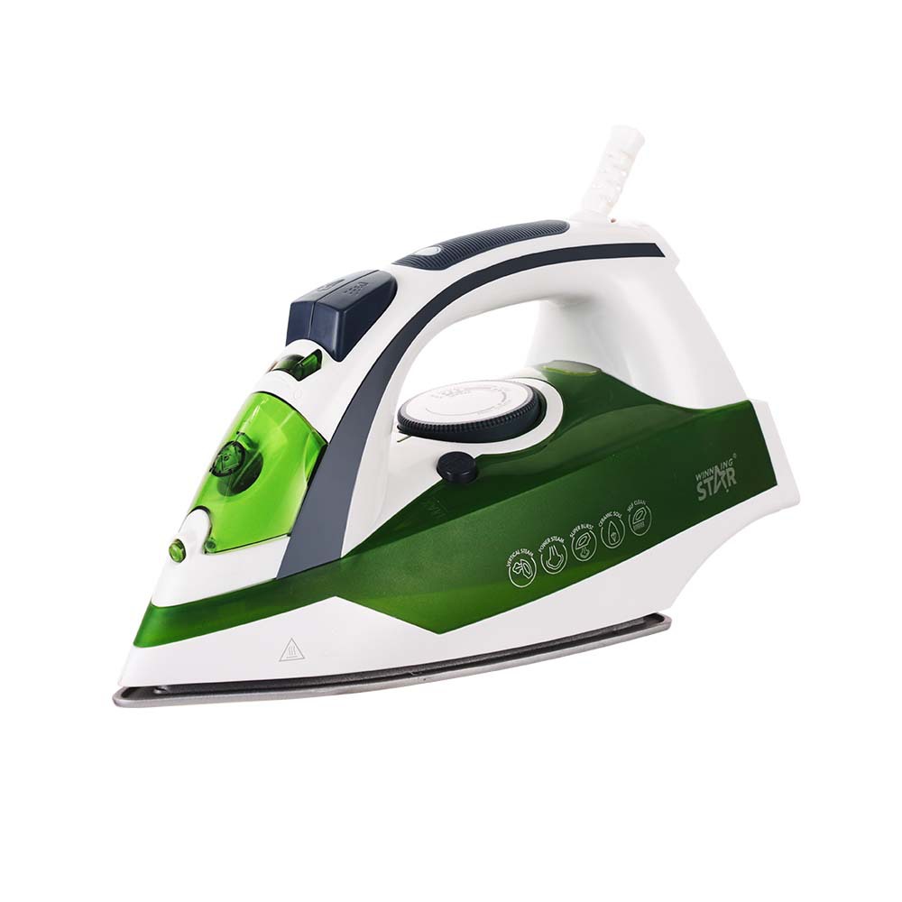 WINNINGSTAR Plancha a vapor en seco transfronterizo Pulverización/explosión de vapor vertical autolimpiante placa inferior de cerámica plancha eléctrica