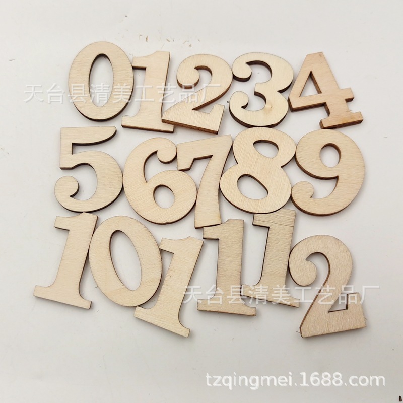 Tronco de 3cm 0-9 mezcla digital de madera de bricolaje 0-9 mezcla digital 50/100 piezas por paquete