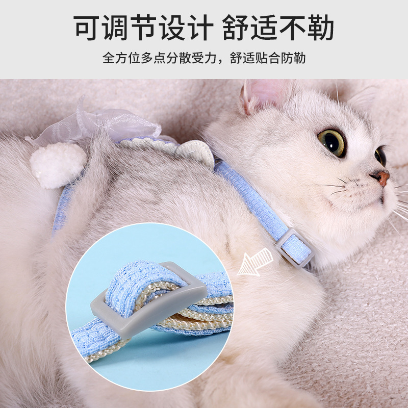 Fábrica al por mayor correa de gato en forma de I no apretado cuello gato cadena correa de gato Cinta ajustable oso cuerda de gato