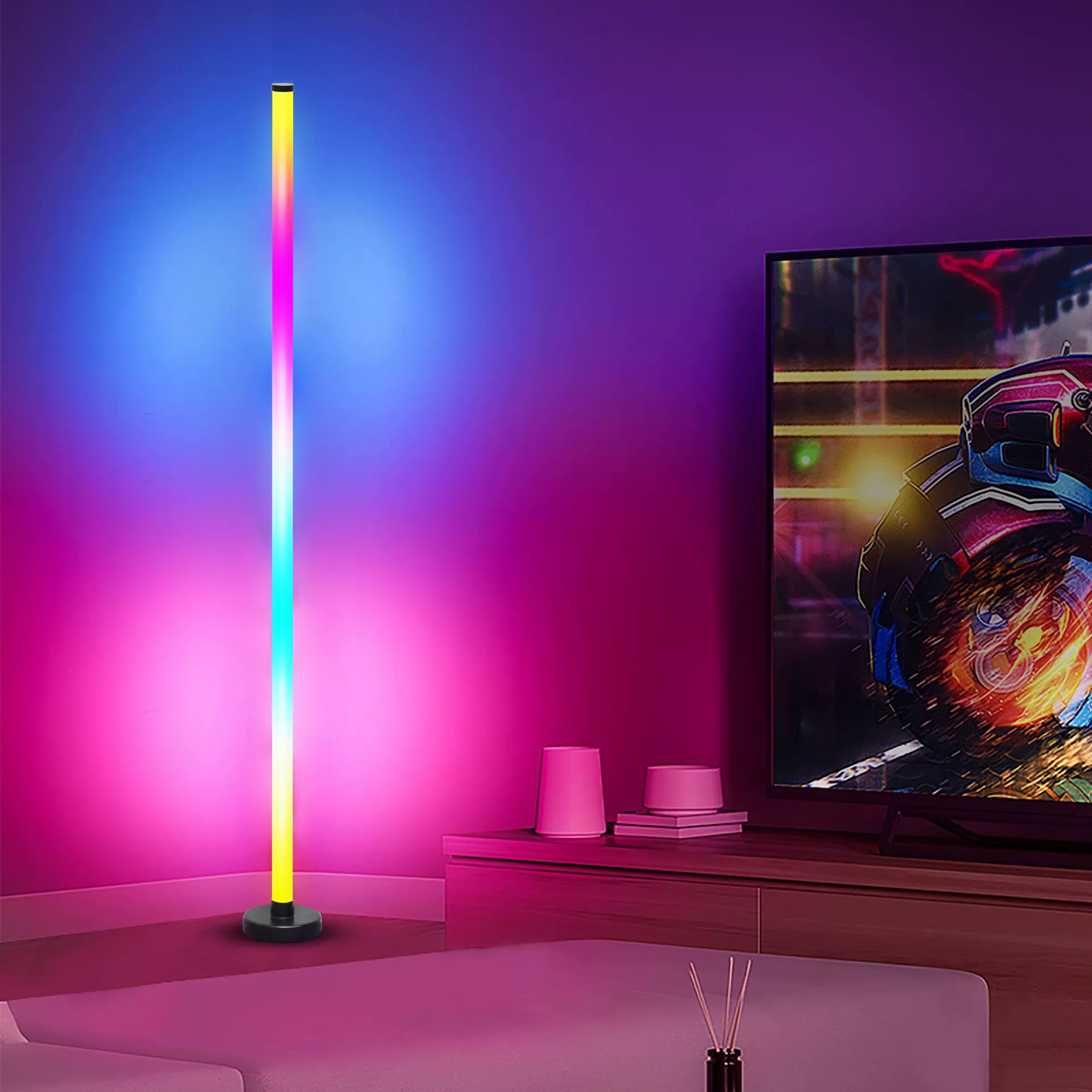 LED напольный ритм-светильник, свет для гостиной и спальни, светлая роскошная стилистика
