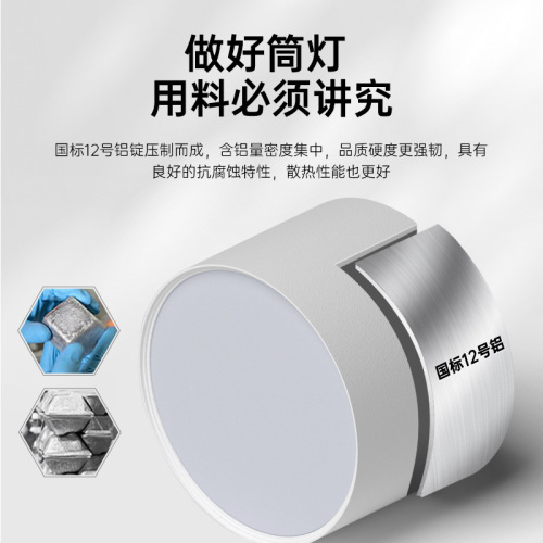Soft light installed downlight round living room corridor household hotel commercial high power no drill ceiling lamp