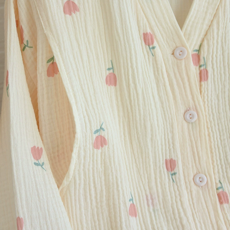 Pijama, set, cardigan, thin spring summer breathable long-sleeve for breastfeeding