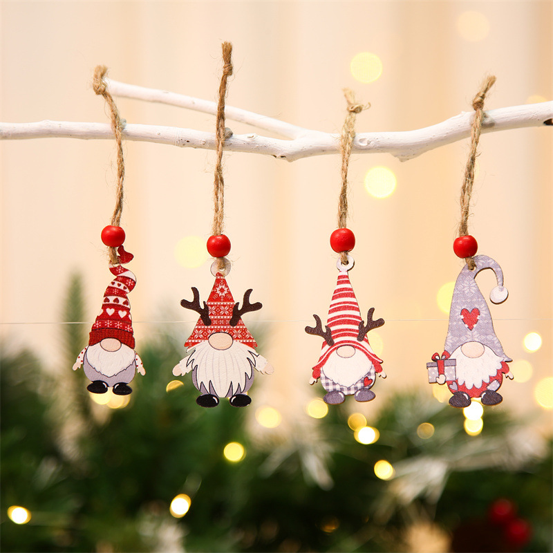 Christmas Cute Santa Claus Wood Party Hanging Ornaments 12 Pieces display picture 9