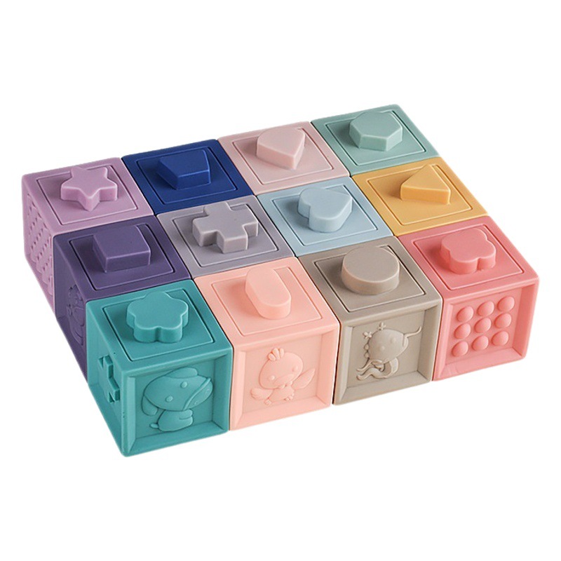 Bloques de construcción de rompecabezas de bebé transfronterizos alivio cognitivo bloques de construcción suaves manos en el cerebro DIY bloques de construcción de goma suave fabricantes de juguetes
