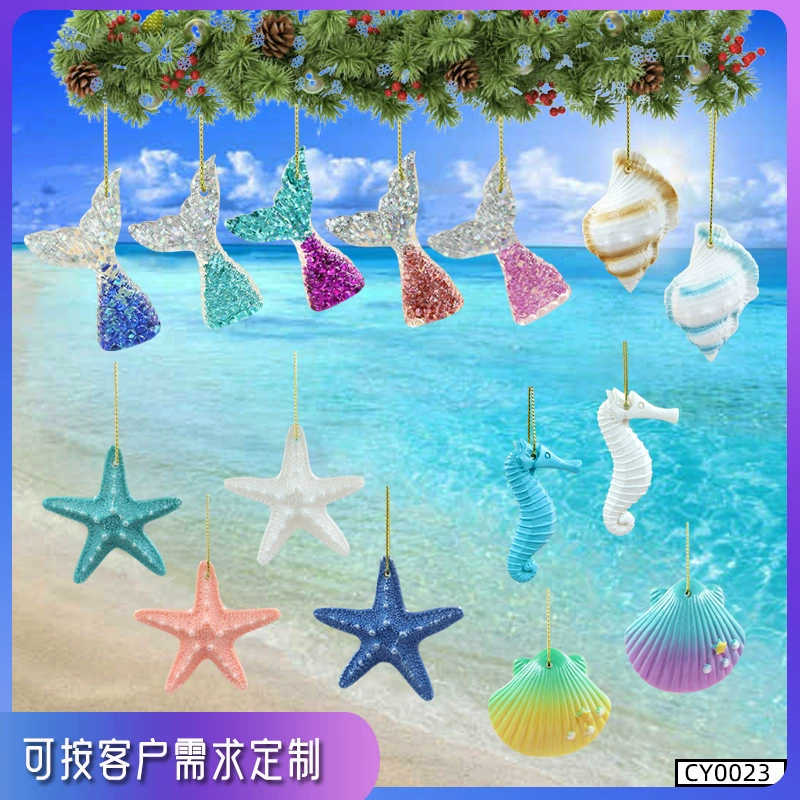 Искусственные подвески в виде морских звезд и ракушек, креативные украшения для дома, настольные миниатюры, подвески из смолы в виде морских звезд