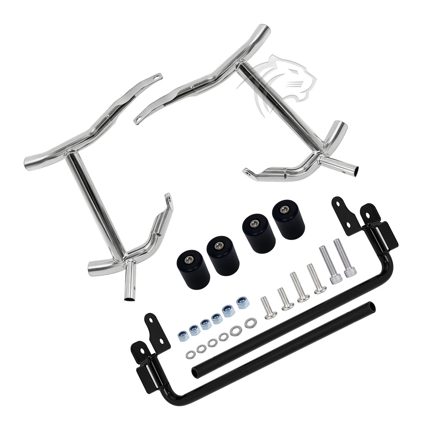 Suitable for Harley Avenue Glide Road Glide Modified New Carbon Steel Competitive Side Box Two-Character Guard Bar 14-25