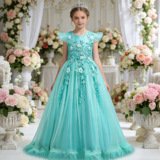 Платье, длинная юбка, юбка на девочку, брендовый наряд маленькой принцессы, (Трансграничная торговля), детская одежда, подходит для подростков