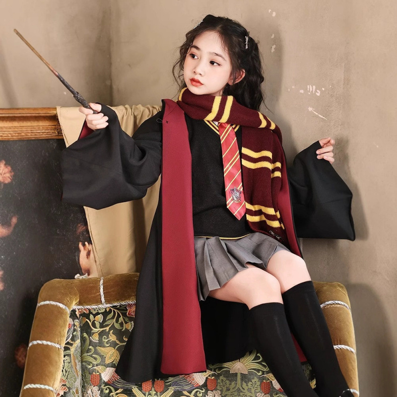 Harry Potter Collaboration Series Jk Uniform Magic Robe Wizard Robe Hooded Cloak British Academy Style for Women