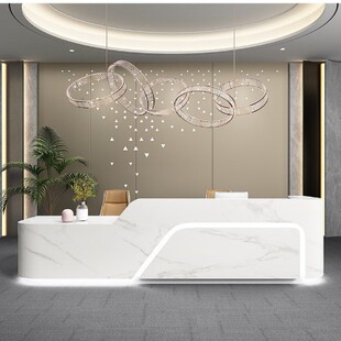 Reception Desk Company Office Marble Front Desk Table Barber Shop Milk Tea Shop Cashier New Counter Accessible Luxury Front Desk