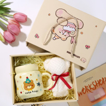 卡通糖果系列镜面陶瓷杯子伴手礼 礼品马克杯 礼盒带盖水杯牛奶杯