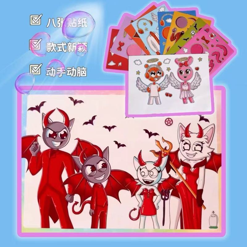 ネザオーピンリズムボックスプリンセスドレスアップステッカー子供の楽しいおもちゃ diy 手作りパズルプリンセスステッカー|undefined