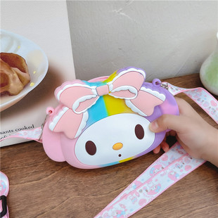 New Children's Silicone Shoulder Bag 2024 New Korean Style Crossbody Bag Girls Cartoon Cute Doll Bag Coin Purse