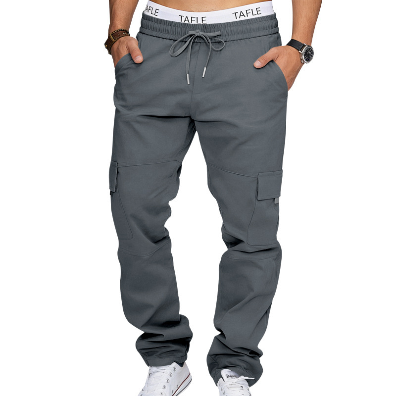 Men's Clothing Men's Casual Trousers Loose Fit Multi Pocket Cargo Pants Patchwork Straight Leg For Formal & Casual_viptrois.com