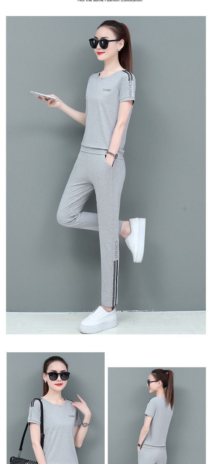 Dam sportswear set i två delar för sommarträning_voghion.com