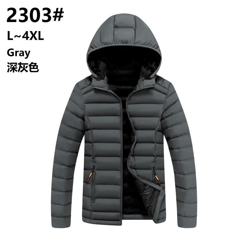 Abrigo de algodón acolchado de los hombres de otoño e invierno costilla abajo abrigo de algodón acolchado abrigo encapuchado invierno engrosado moda casual suelta algodón acolchado chaqueta al por mayor