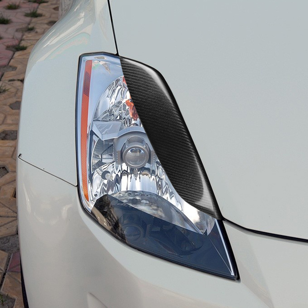 Suitable for nissan 350z 06-09 carbon fiber modified lamp eyebrow eyebrow headlight decorative strip lamp eyebrow patch
