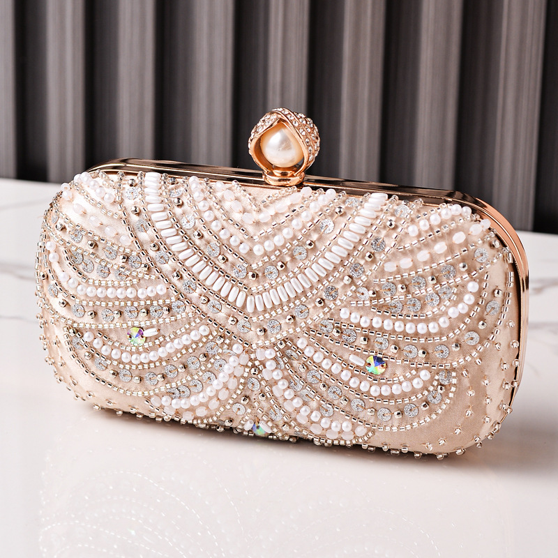 Nuevo bolso de cena transfronterizo para damas, bolso de noche bordado con diamantes, bolso de fiesta, bolso de vestido diagonal, bolso de novia